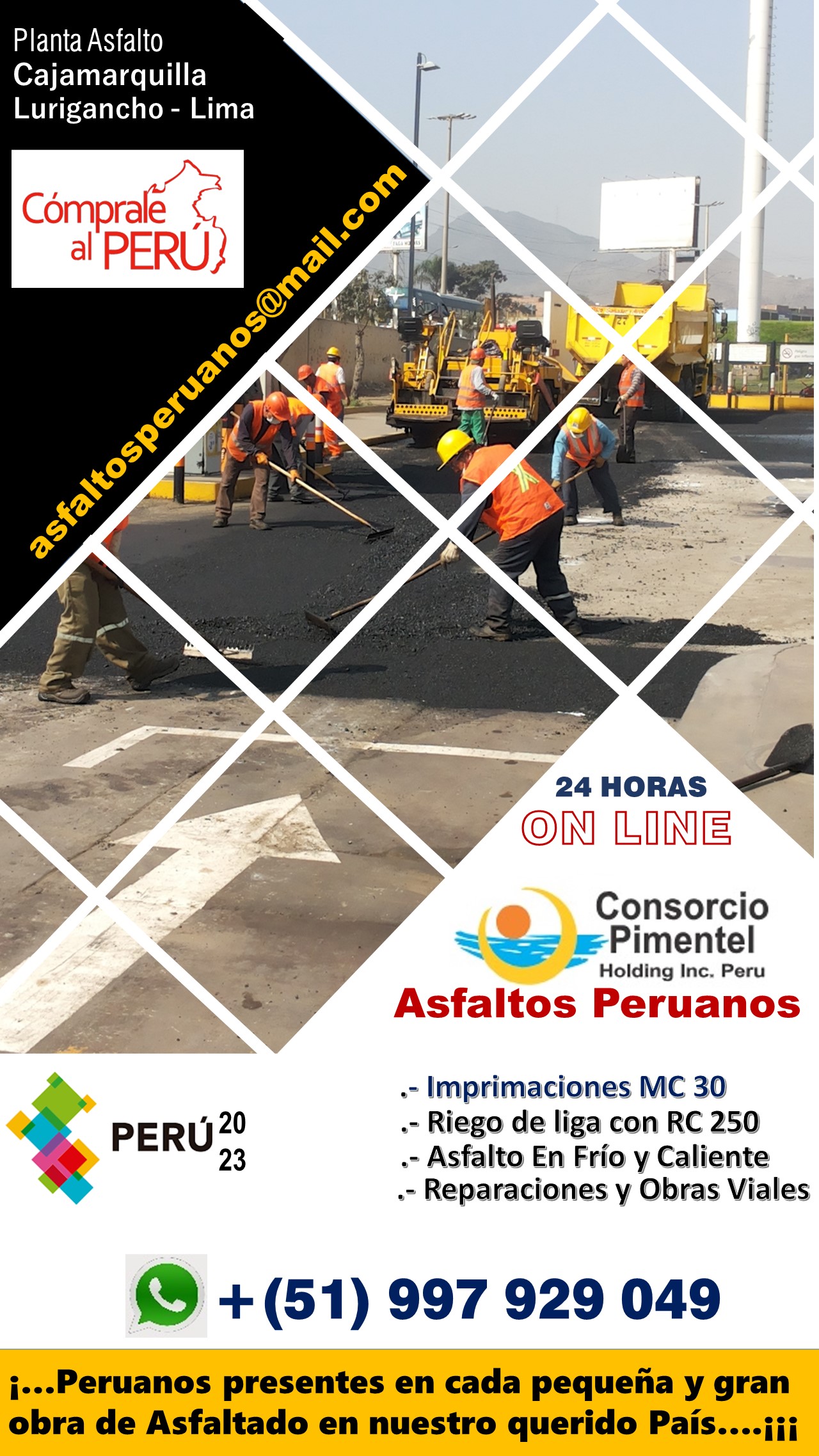 Precio por m2 Imprimaciones MC 30 Asfaltado y Pavimentaciones Perú 2023 